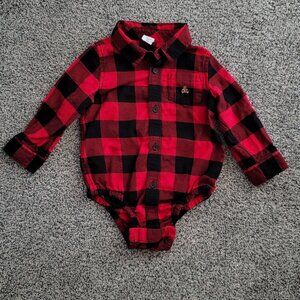 Baby Gap Red Black Buffalo Plaid Romper 18-24 Months